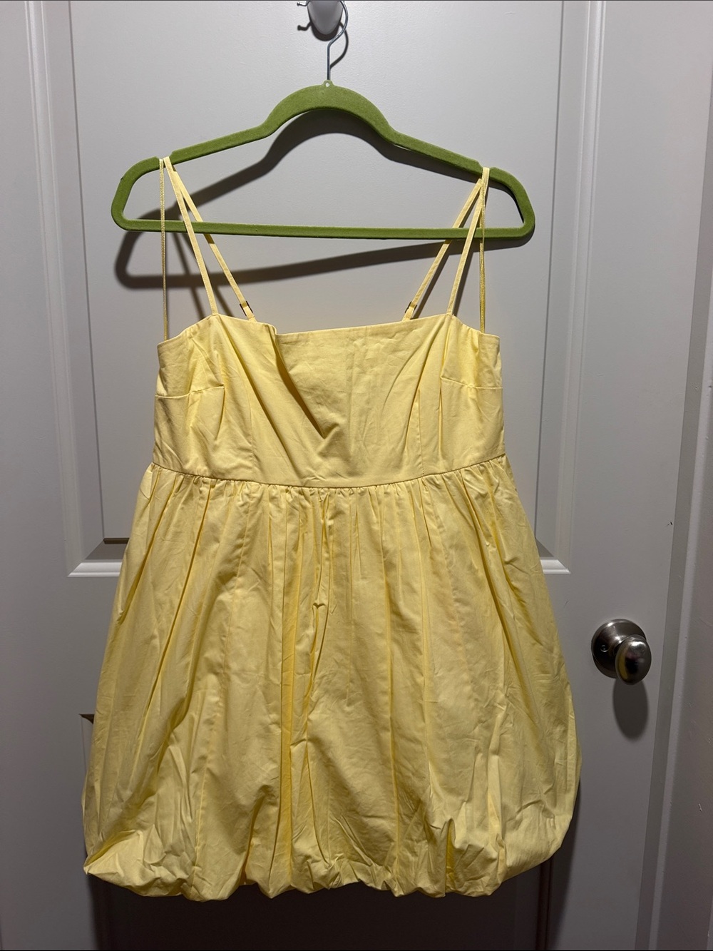Abercrombie & Fitch Pale Yellow Spaghetti-Strap Bubble Dress